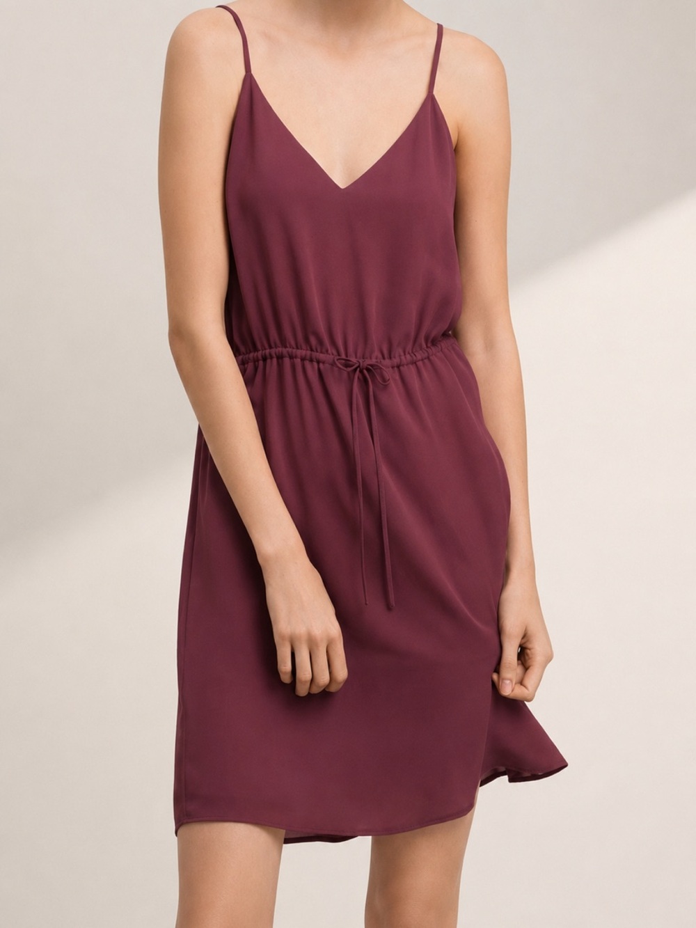 Babaton Mauve Pink Chiffon Lined Casimir Cross Back Lined Mini Dress